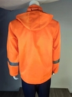 100% Polyester 280GSM Orange Jacket with Reflective Strips and Detachable Hood and Without Pocket