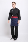 240 GSM Polyester 65% Cotton 35% Long Sleeve Feed Off Arm Black Chef Coat