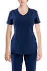 180 GSM Polyester 62% Viscose 33% Spandex 5% Women Plain Woven Short Sleeve Medical Uniform