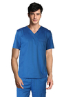 200 GSM V Neck Man Short Sleeve Plain Woven Uniform Blue Medical Scrubs