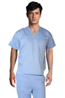 180 GSM Polyester Plain Woven Nurse V Neck Medical Uniform Antimicrobial Wrinkle-free