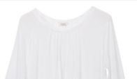 L Piping Collar 130gsm Full Polyester Women White Top