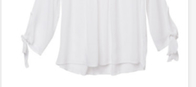 L Piping Collar 130gsm Full Polyester Women White Top