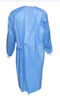 New Disposable Isolation Gown Non-Woven SMS + PE LEVEL 4 Ultrasonic Seaming With Rib-knitted Cuffs & Rubber Strip & Ties