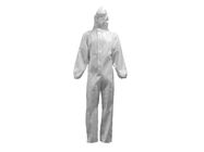 Unisex PP+PE 50GSM Waterproof Anti-Static Disposable Protective Gown With Elastic Bands On Cuffs & Ankles & Head