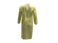 PE+PP 50GSM Yellow Breathable Anti Static Disposable Medical Clothing With Rib-knitted Cuffs The Same Color Threads