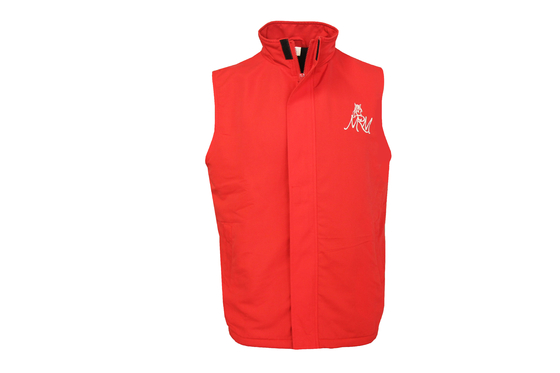 Fleece Lined 413 GSM Winter Jacket Thermal Red Fleece Jacket Sleeveless