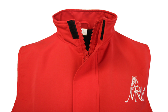 Fleece Lined 413 GSM Winter Jacket Thermal Red Fleece Jacket Sleeveless