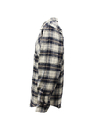 200GSM 100% Cotton Long Sleeve Checked Shirt Navy And Off White Color