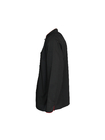 240G Black Chef Jacket Long Sleeve Polyester 65% Cotton 35% With Red Pipings