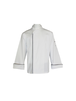 215 GSM Long Sleeve Chef Jacket With Black Pipings And Mesh Construction