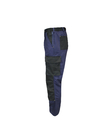 340 GSM 100% Cotton Black Contrast Navy Work Pants With Bellow Pockets Zipper Velcros