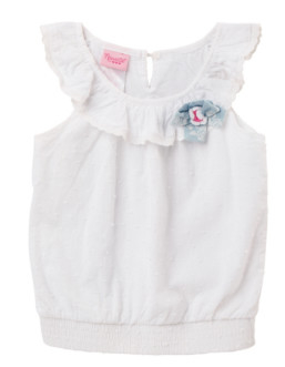 Cotton 100% 150 GSM  White Sleeveless Summer Girl Dress