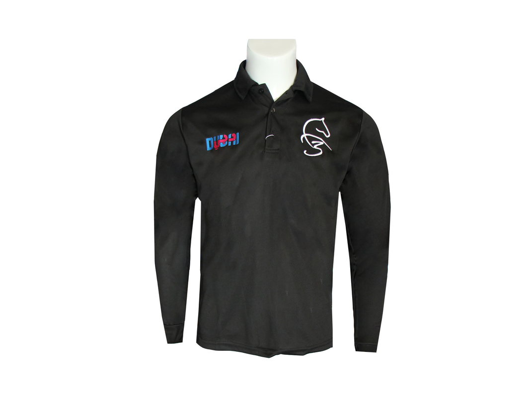 100% Polyester Men Long Sleeves Shirt With Embroidery Lapel Collar