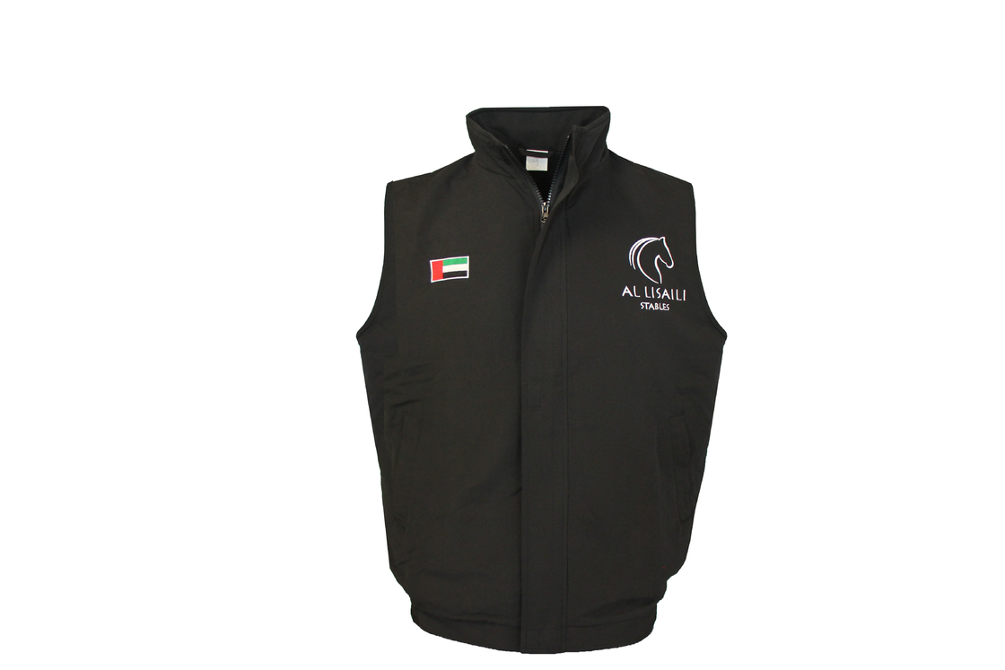 100% Polyester Fleece Lined 413 GSM Vest Sleeveless Jacket Thermal Black