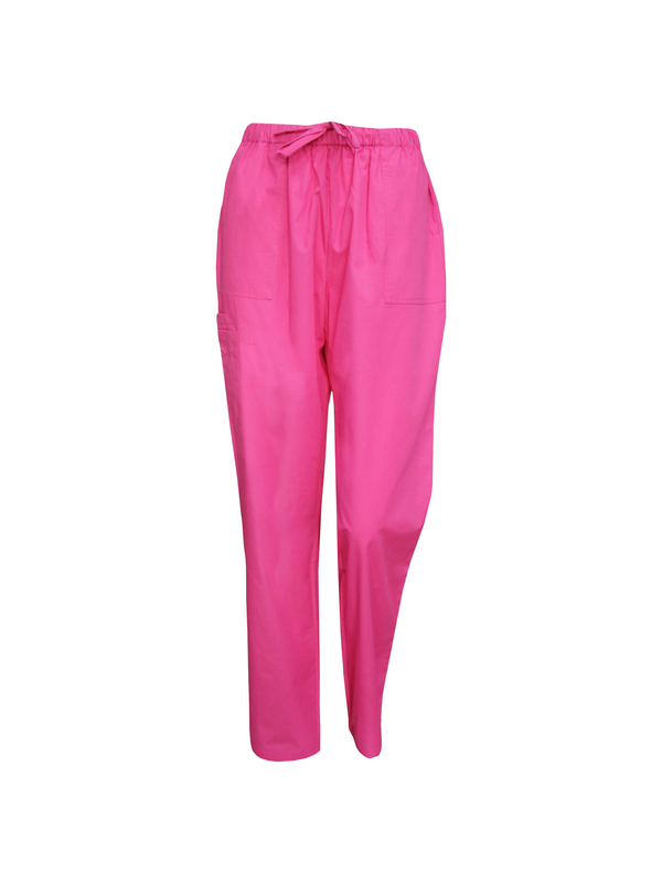 Cotton Rose Red Medical Scrubs Jogger Pants 65 Percent Polyester 35 Percent Cotton