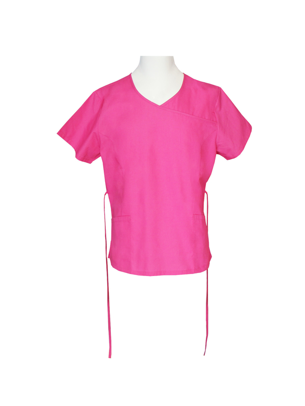 180 GSM Polyester 65% Cotton 35% Pink Medical Scrubs V Neck