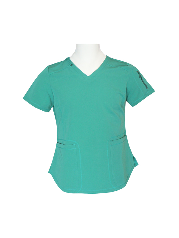 170 GSM Polyester 95% Spandex 5% 4 Way Stretch Scrubs With Zipper And Loop