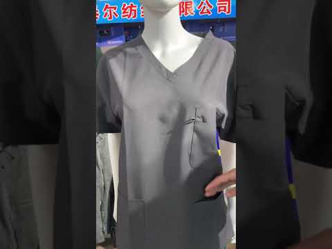 150GSM Medical Uniform Dyed Polyester 93% Spandex 7% Short Sleeve Scrub Jacket